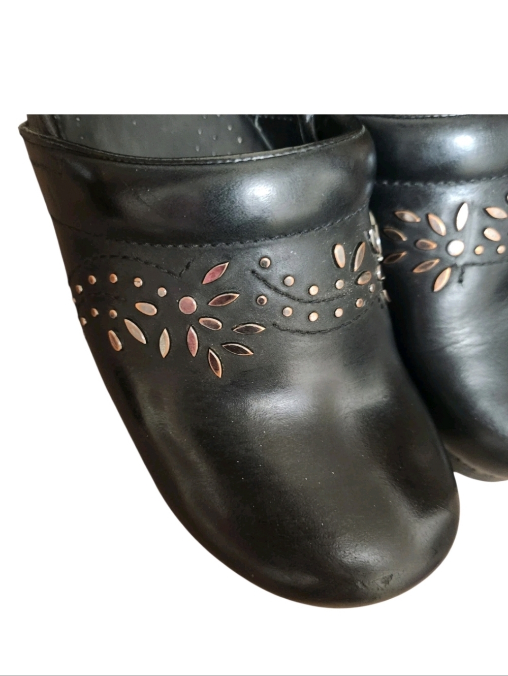 Dansko Patricia Studded Black Leather Clog Women Size 41 US 10.5-11 Mules Nurses - Picture 7 of 15